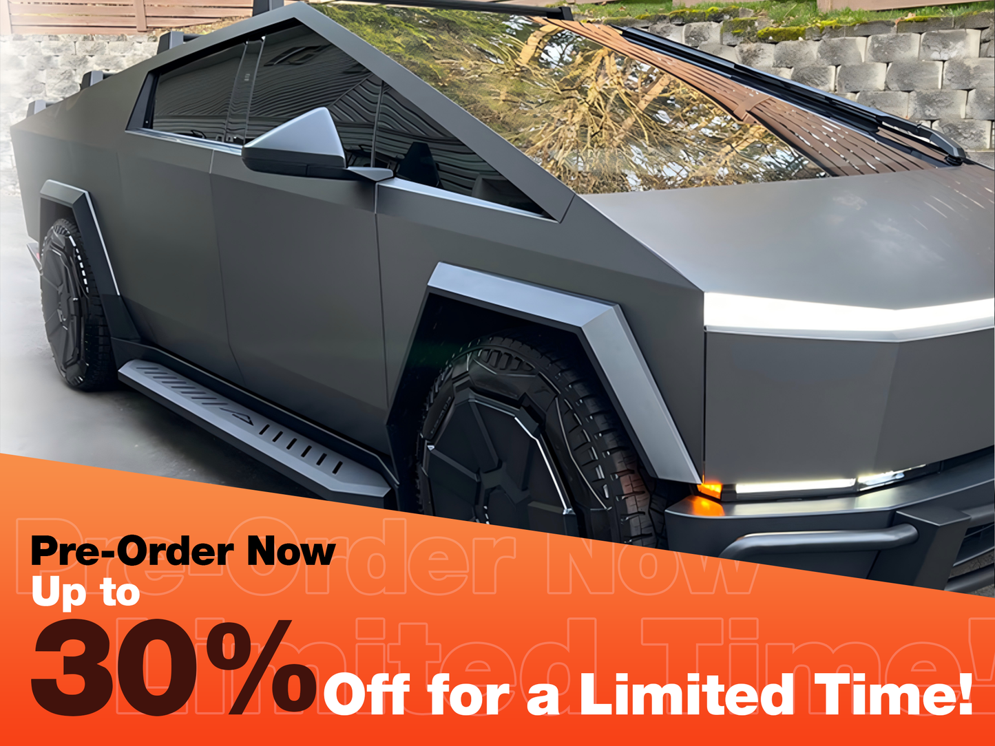 [Presale Discount] Cybertruck Side Steps - Carbon Steel (Type B)