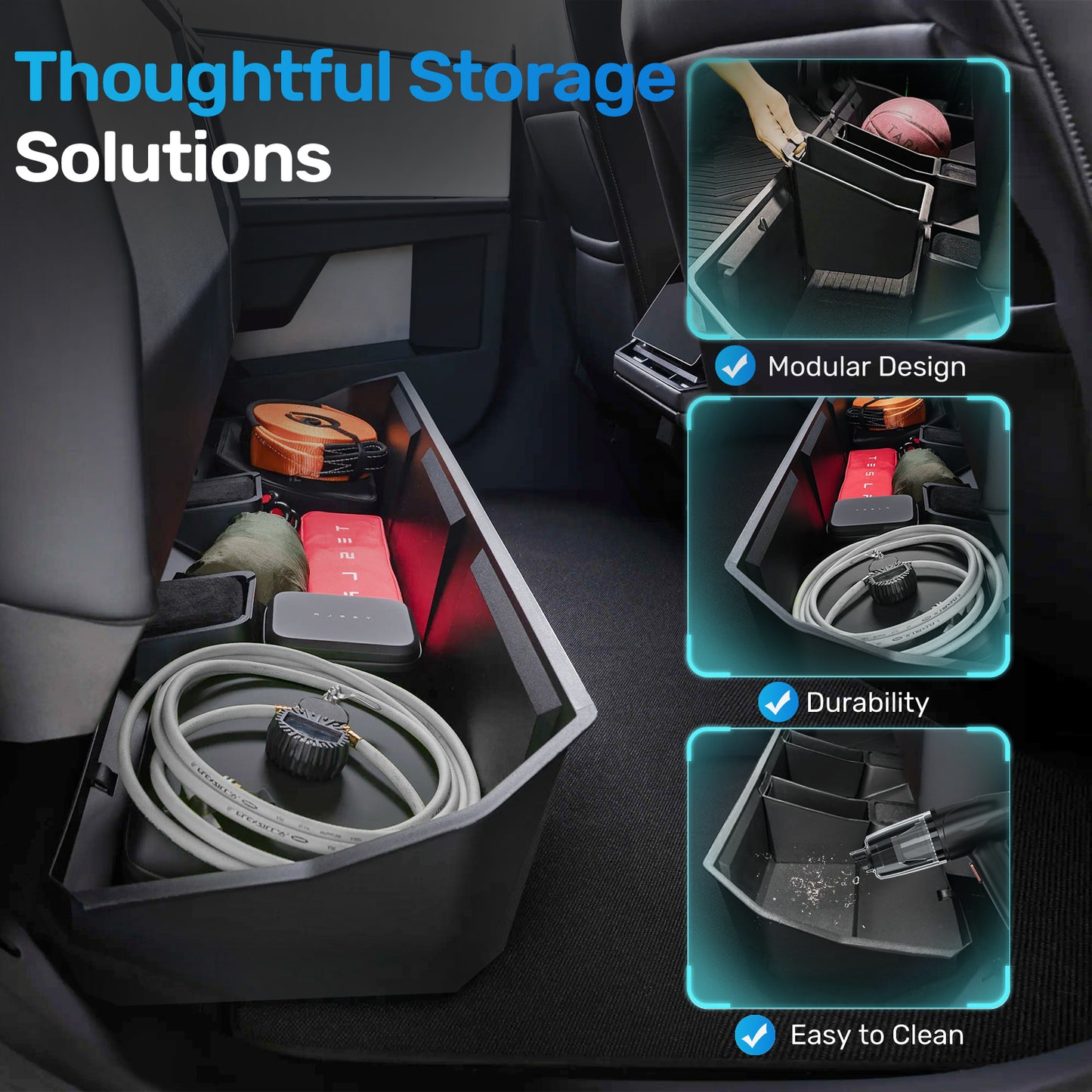 Cybertruck Rear seats Under Seat Storage Box