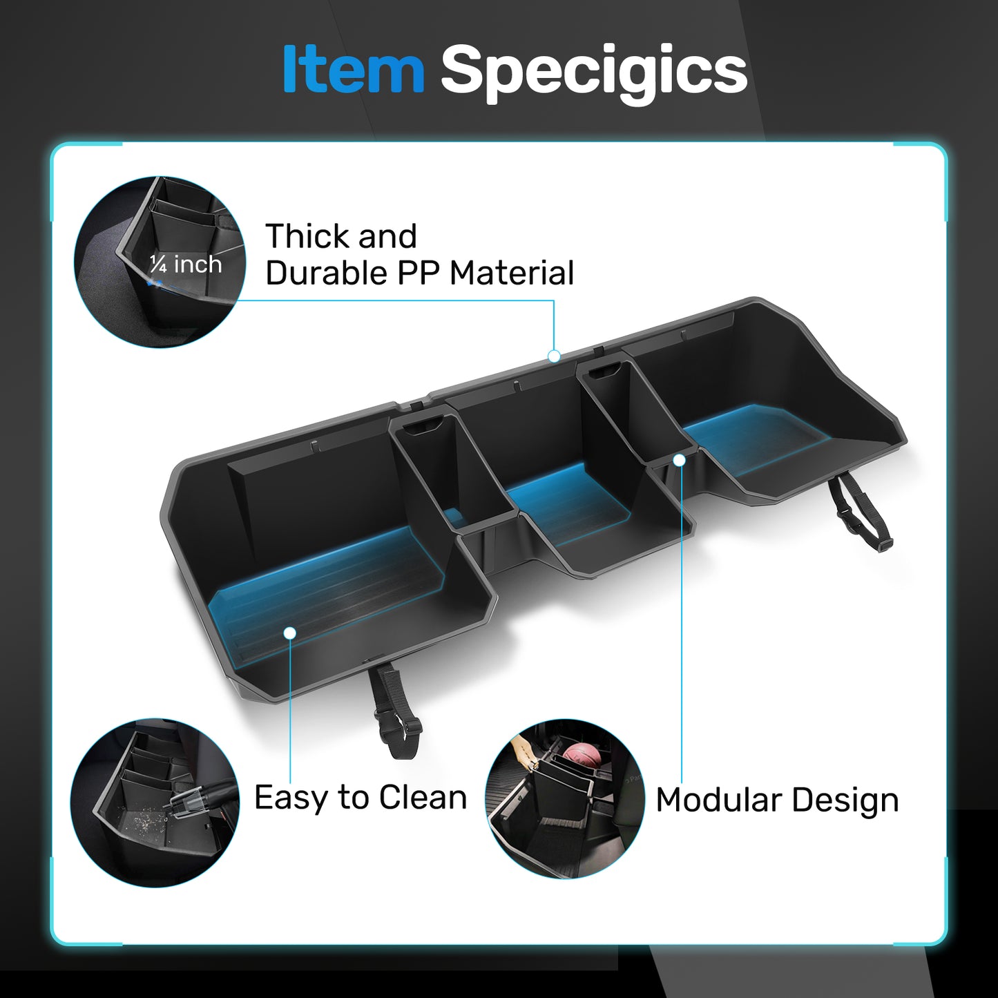 Cybertruck Rear seats Under Seat Storage Box