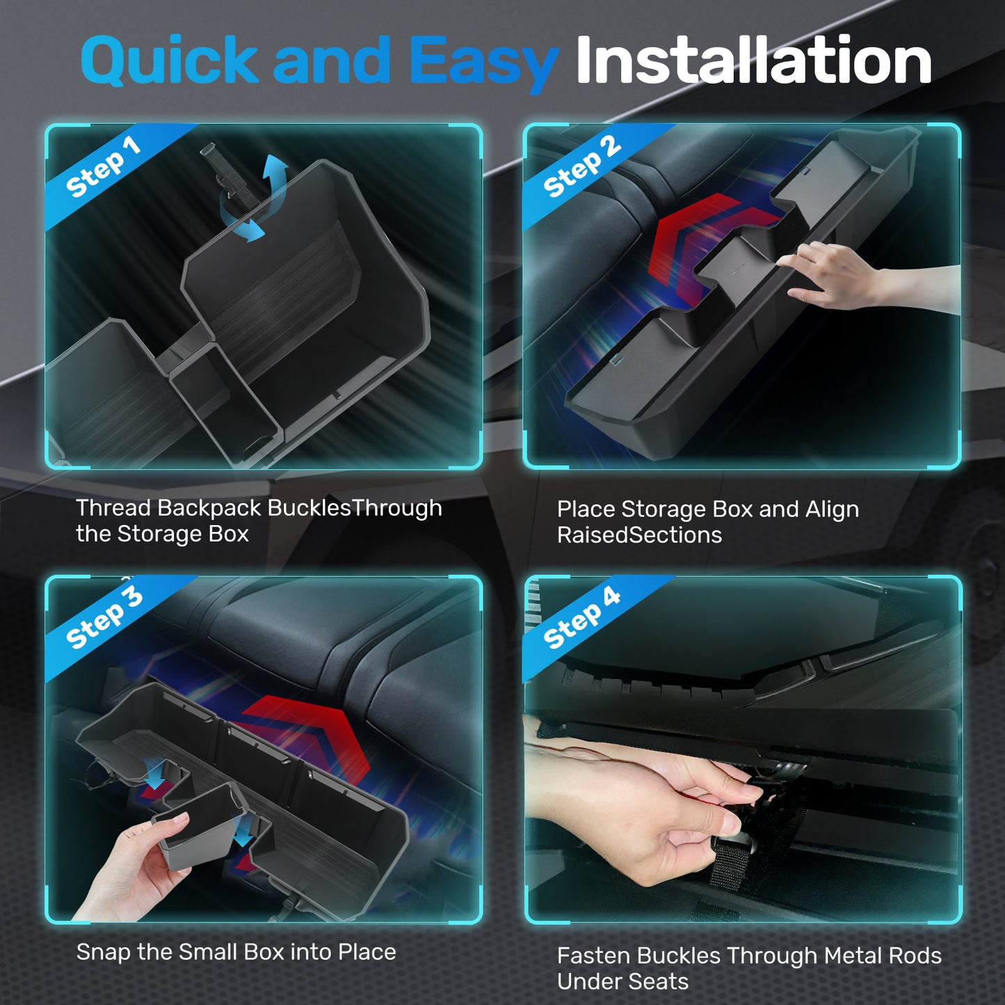 Cybertruck Rear seats Under Seat Storage Box